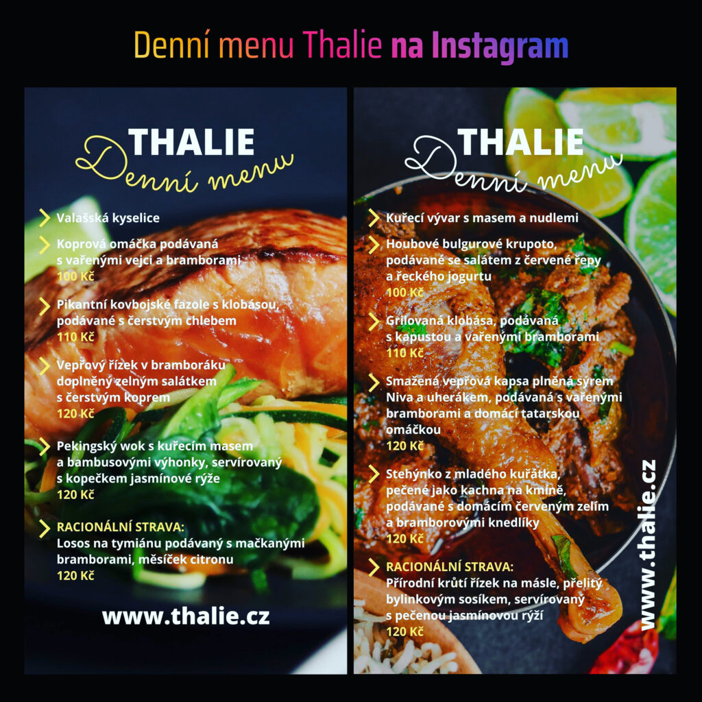Banner na Instagram - Restaurace Thalie Brno