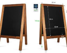 Venkovní dřevěný reklamní stojan PRO 118 × 65 cm