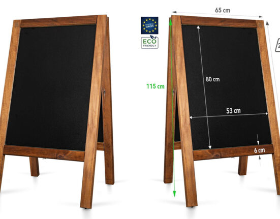 Venkovní dřevěný reklamní stojan PRO 118 × 65 cm