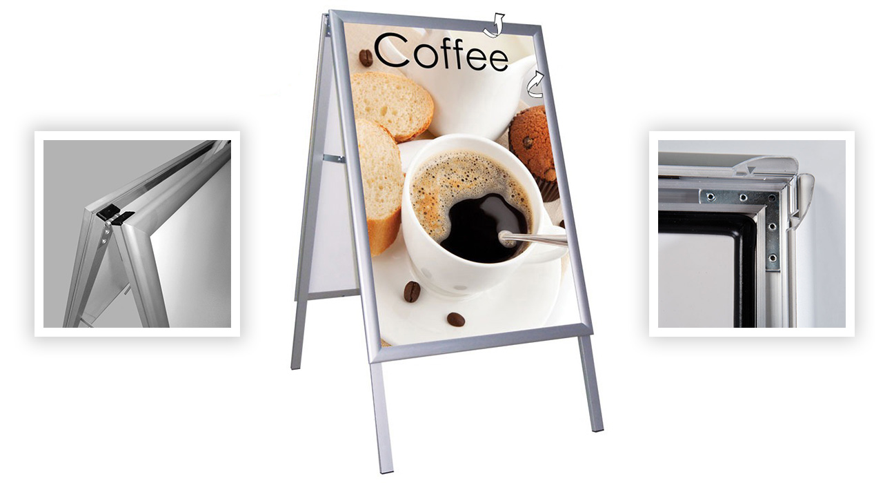 Venkovní voděodolný reklamní stojan A s UV ochranou